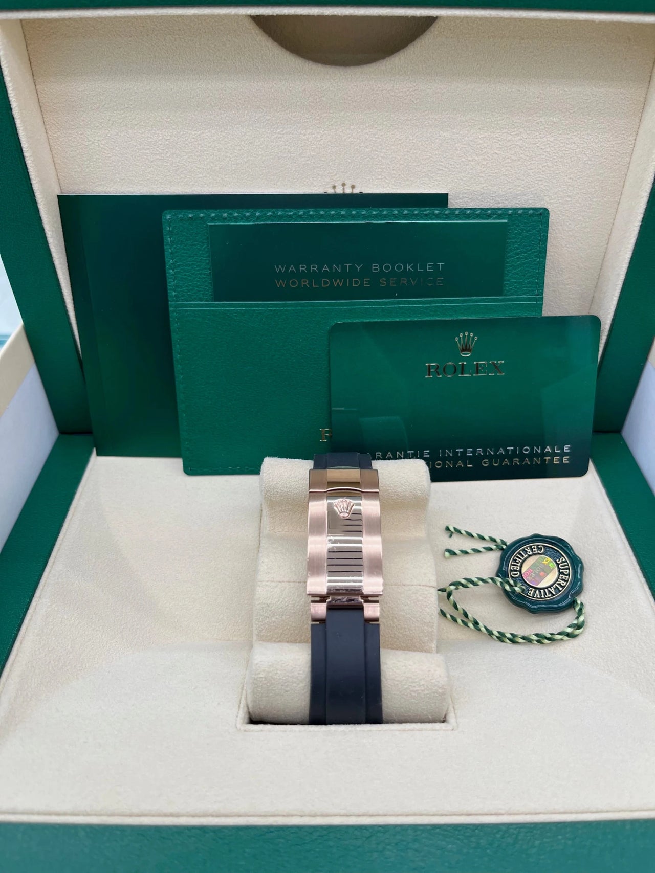 Rolex Sky - Dweller Rose Gold Slate Dial Oysterflex 336235 - WatchesOff5th