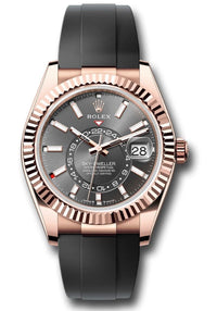 Thumbnail for Rolex Sky-Dweller Rose Gold Slate Dial Oysterflex 336235 - WatchesOff5th