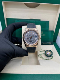 Thumbnail for Rolex Sky - Dweller Rose Gold Slate Dial Oysterflex 336235 - WatchesOff5th