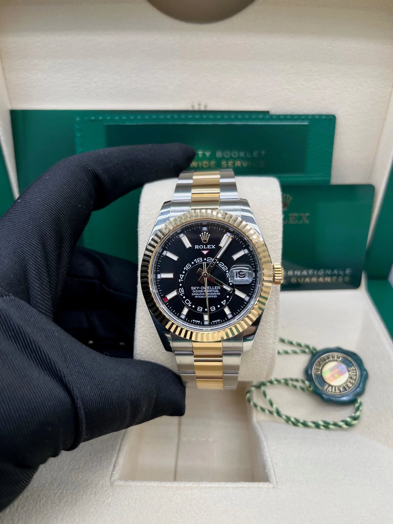 Rolex Sky-Dweller Two-Tone Yellow Gold - Black Index Dial - Oyster