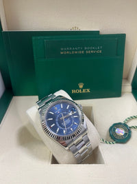 Thumbnail for Rolex Sky - Dweller White Rolesor - Blue Index Dial - Oyster Bracelet (Ref# 326934) - WatchesOff5thWatch