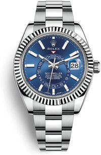 Thumbnail for Rolex Sky - Dweller White Rolesor - Blue Index Dial - Oyster Bracelet (Ref# 326934) - WatchesOff5thWatch