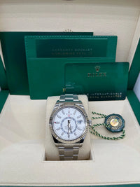 Thumbnail for Rolex Sky - Dweller White Rolesor White Index Dial Oyster Bracelet (Ref 326934) - WatchesOff5thWatch
