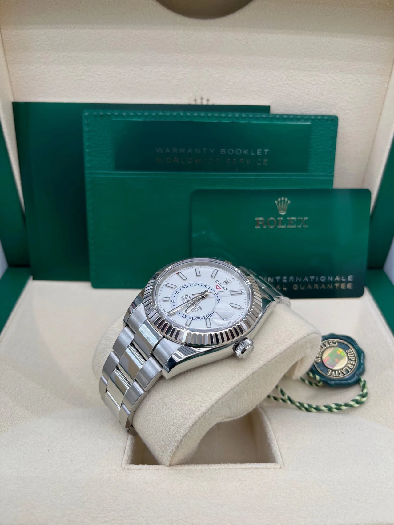 Rolex Sky - Dweller White Rolesor White Index Dial Oyster Bracelet (Ref 326934) - WatchesOff5thWatch