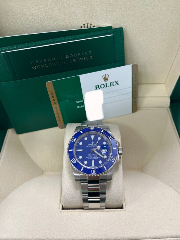 Rolex Submariner Date 40mm White Gold Blue Dial Smurf (Reference 116619LB) - WatchesOff5thWatch