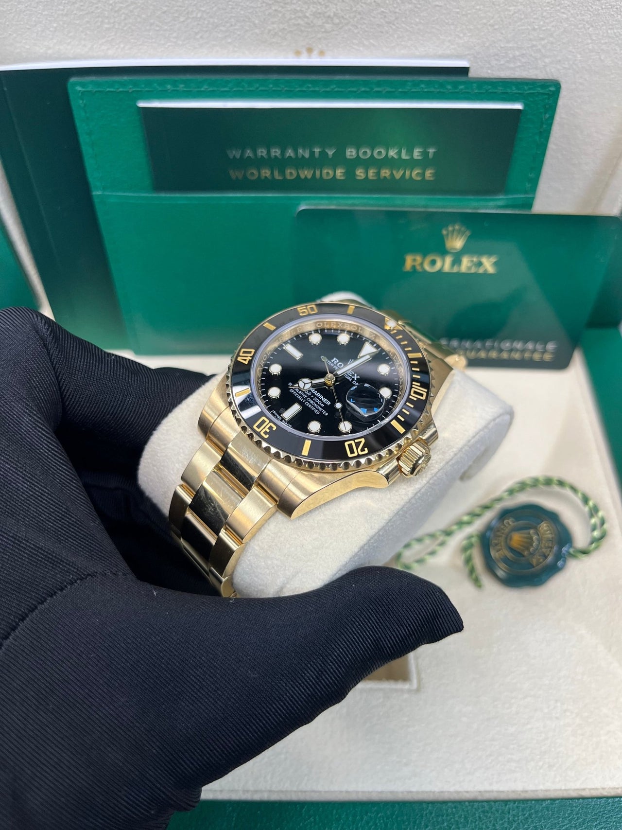 Rolex Submariner Date Certified Yellow Gold Black Dial 116618ln - WatchesOff5thWatch