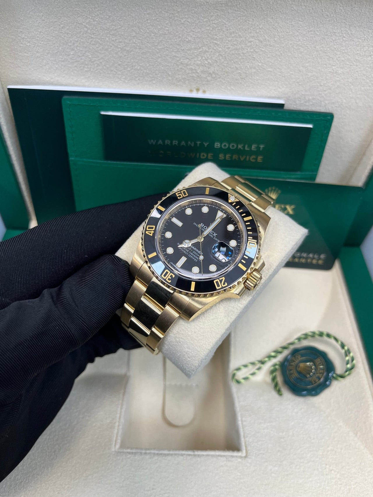 Rolex Submariner Date Certified Yellow Gold Black Dial 116618ln - WatchesOff5thWatch