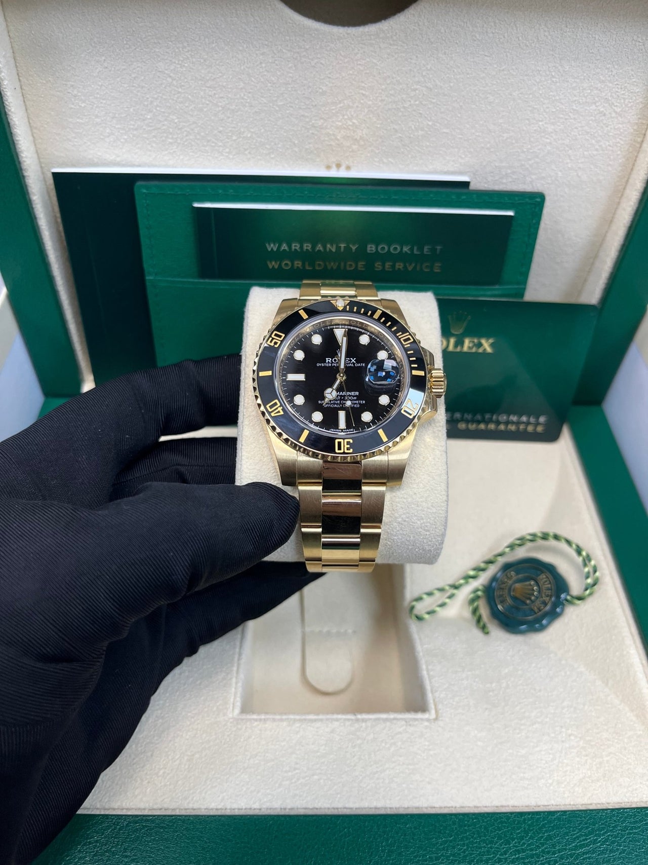 Rolex Submariner Date Certified Yellow Gold Black Dial 116618ln - WatchesOff5thWatch