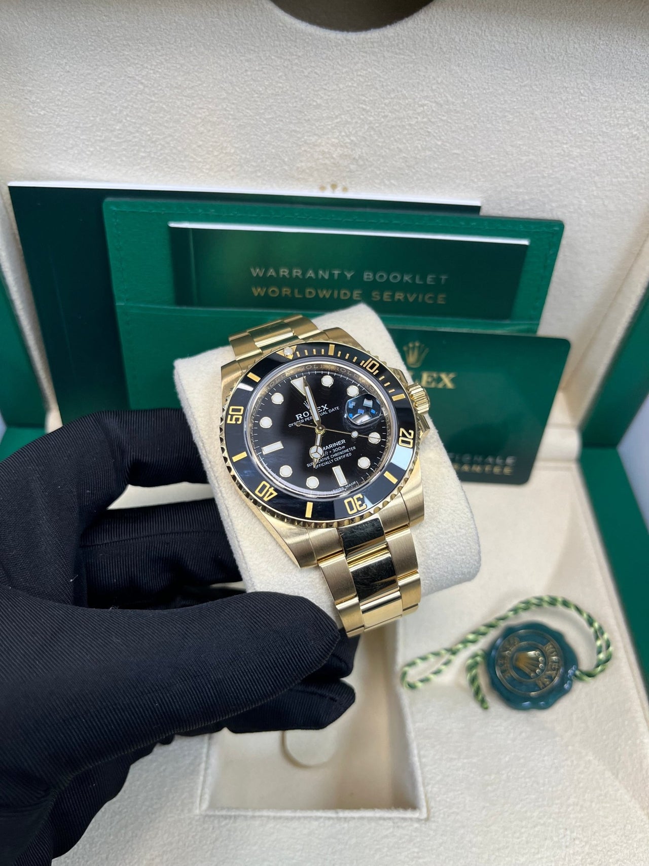 Rolex Submariner Date Certified Yellow Gold Black Dial 116618ln - WatchesOff5thWatch