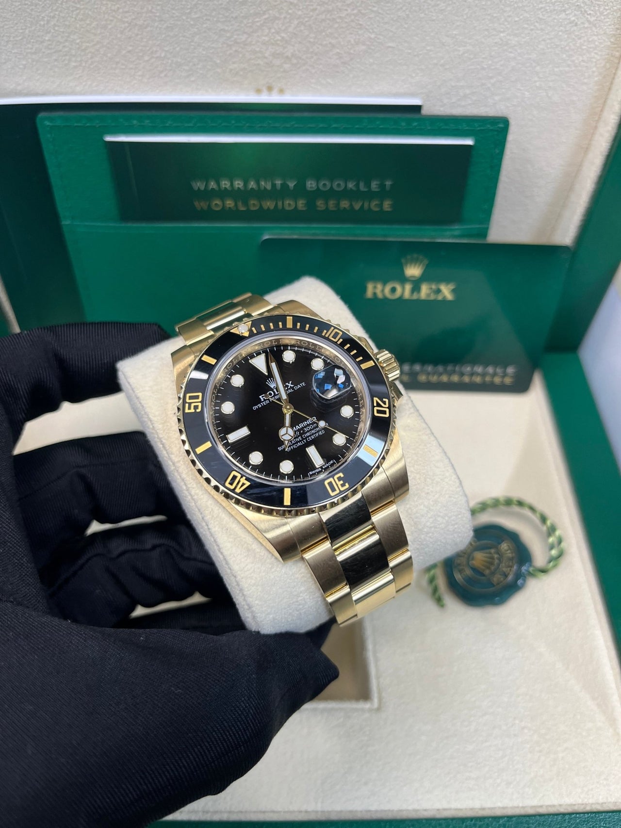 Rolex Submariner Date Certified Yellow Gold Black Dial 116618ln - WatchesOff5thWatch