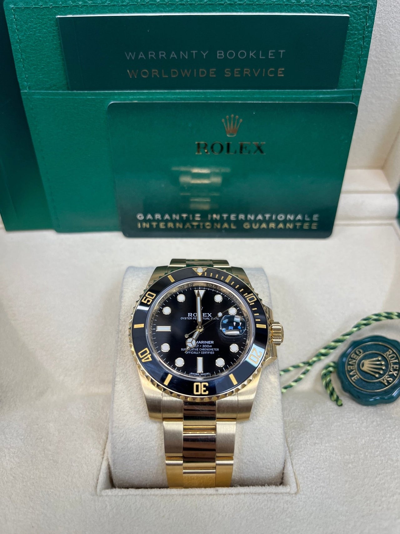 Rolex Submariner Date Certified Yellow Gold Black Dial 116618ln - WatchesOff5thWatch