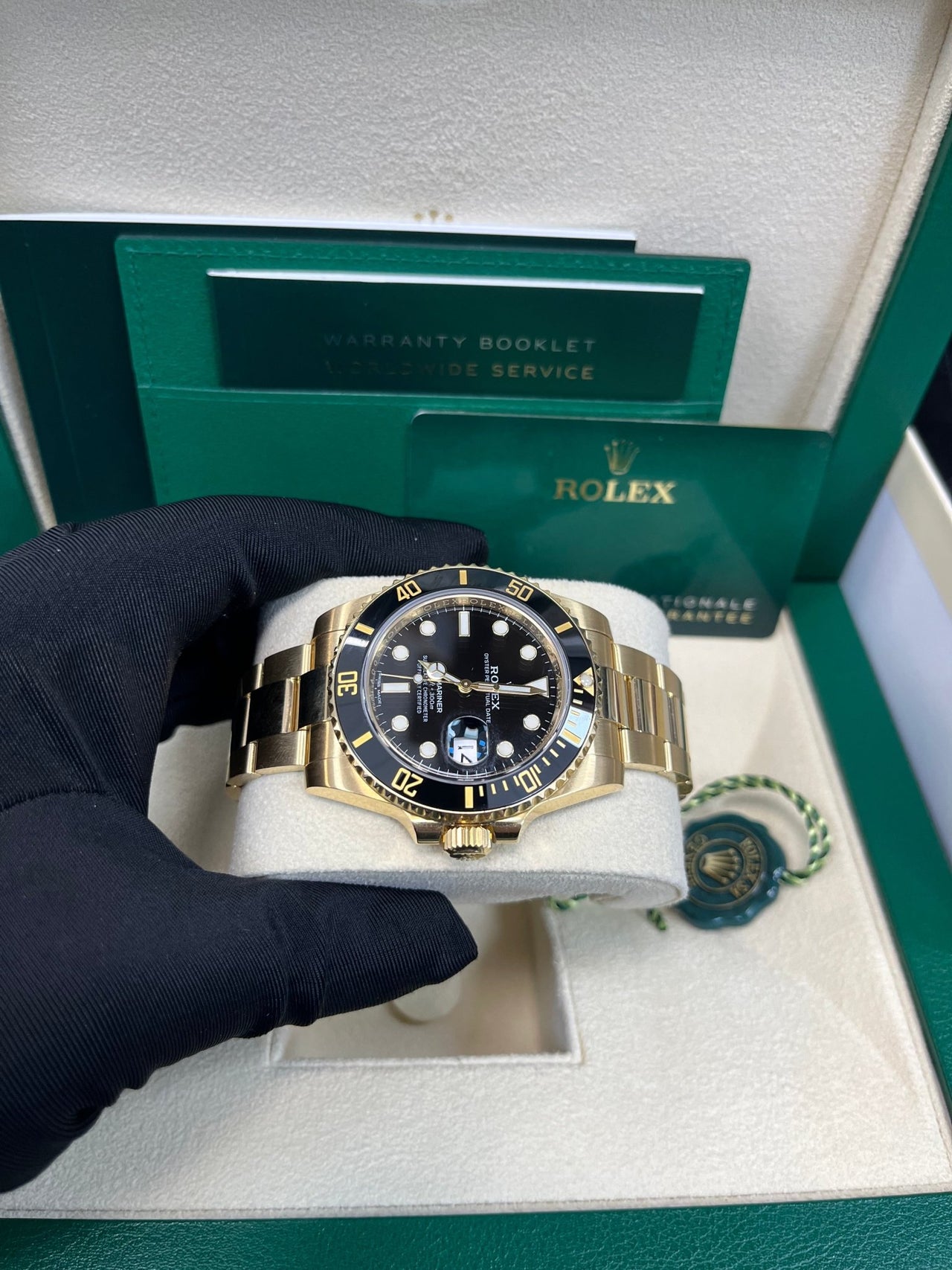 Rolex Submariner Date Certified Yellow Gold Black Dial 116618ln - WatchesOff5thWatch