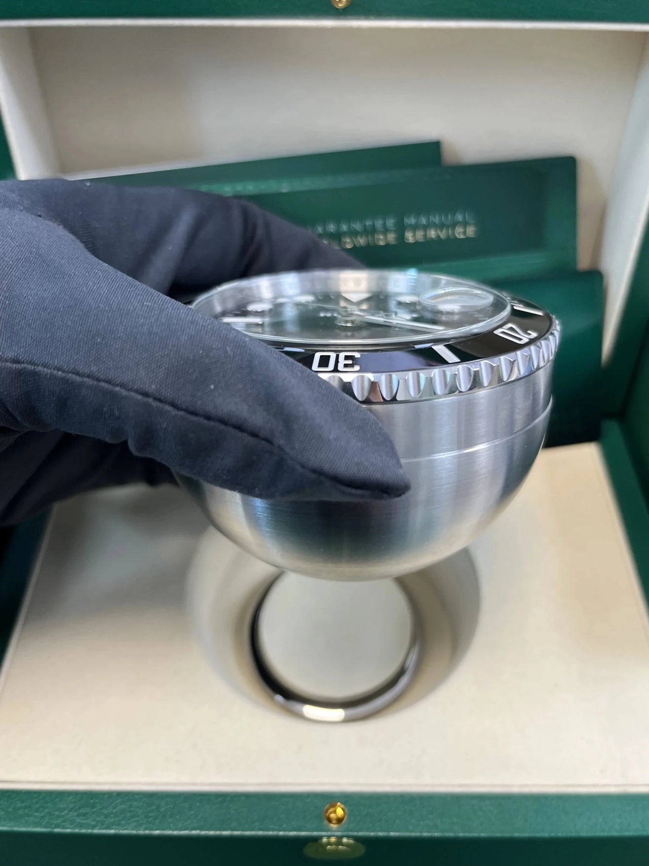 Rolex Submariner Date Desk Clock Oystersteel Black Lacquer Dial Cerachrom Bezel (Ref 909010LN) - WatchesOff5thWatch