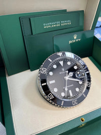 Thumbnail for Rolex Submariner Date Desk Clock Oystersteel Black Lacquer Dial Cerachrom Bezel (Ref 909010LN) - WatchesOff5thWatch