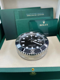 Thumbnail for Rolex Submariner Date Desk Clock Oystersteel Black Lacquer Dial Cerachrom Bezel (Ref 909010LN) - WatchesOff5thWatch