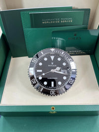 Thumbnail for Rolex Submariner Date Desk Clock Oystersteel Black Lacquer Dial Cerachrom Bezel (Ref 909010LN) - WatchesOff5thWatch