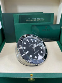 Thumbnail for Rolex Submariner Date Desk Clock Oystersteel Black Lacquer Dial Cerachrom Bezel (Ref 909010LN) - WatchesOff5thWatch