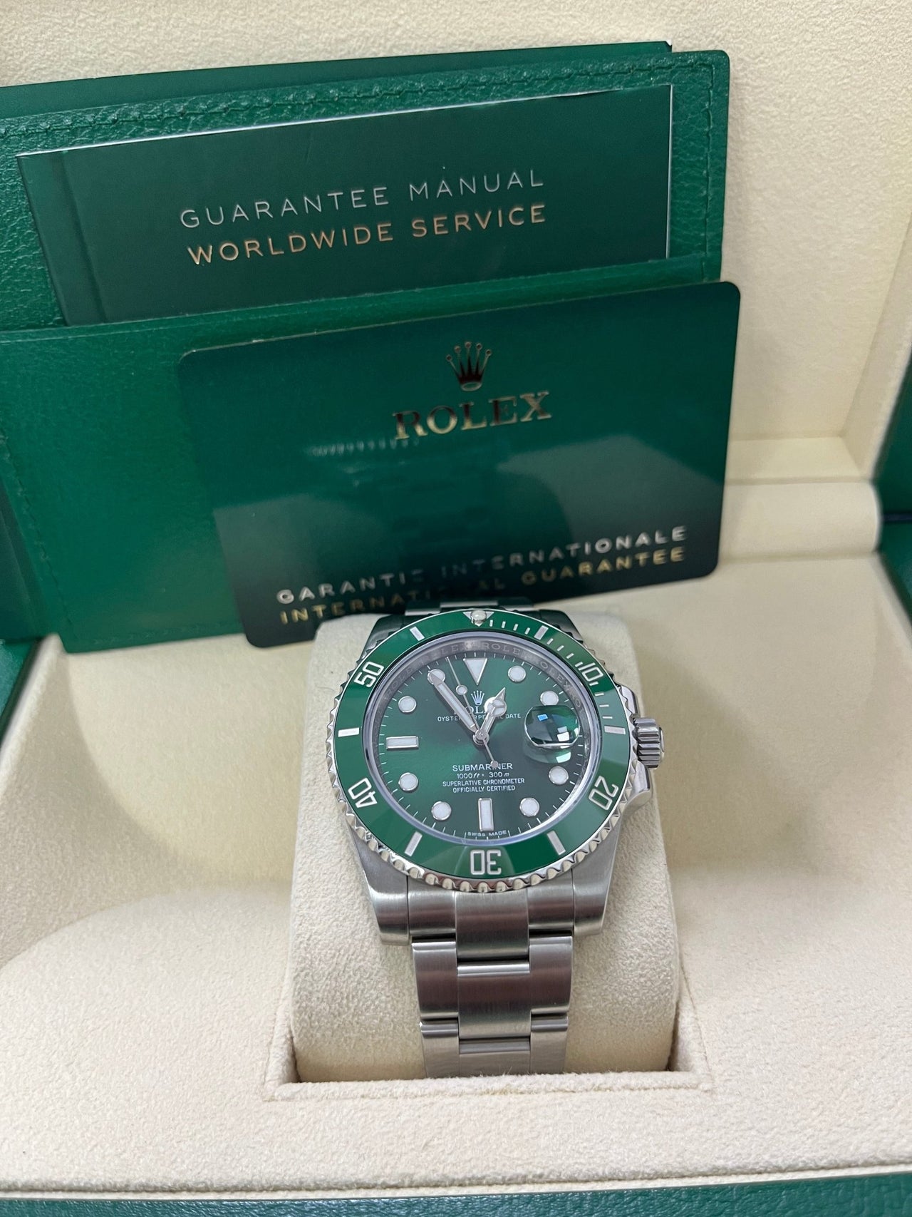 Rolex Submariner Date Stainless Steel "The Hulk" Green Dial 116610LV NEW ROLEX GREEN CARD - WatchesOff5thWatch