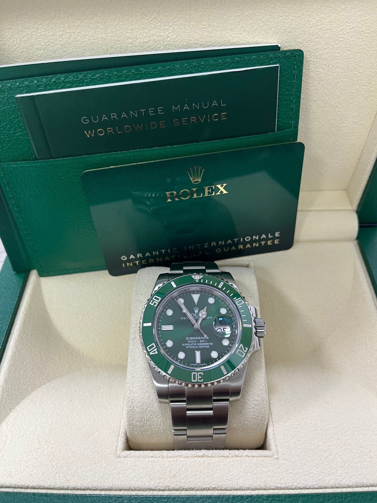 Rolex Submariner Date Stainless Steel "The Hulk" Green Dial 116610LV NEW ROLEX GREEN CARD - WatchesOff5thWatch