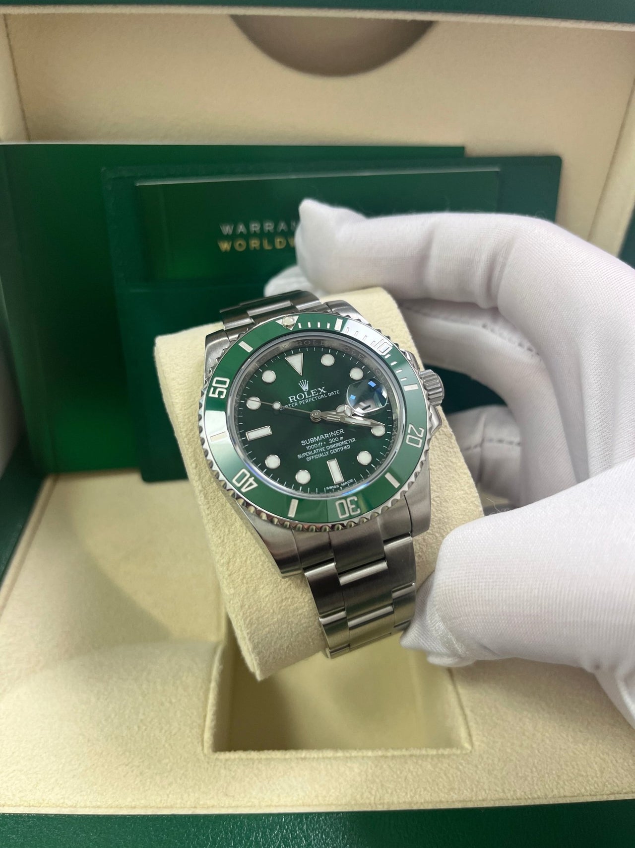 Rolex Submariner Date Stainless Steel "The Hulk" Green Dial 116610LV NEW ROLEX GREEN CARD - WatchesOff5thWatch