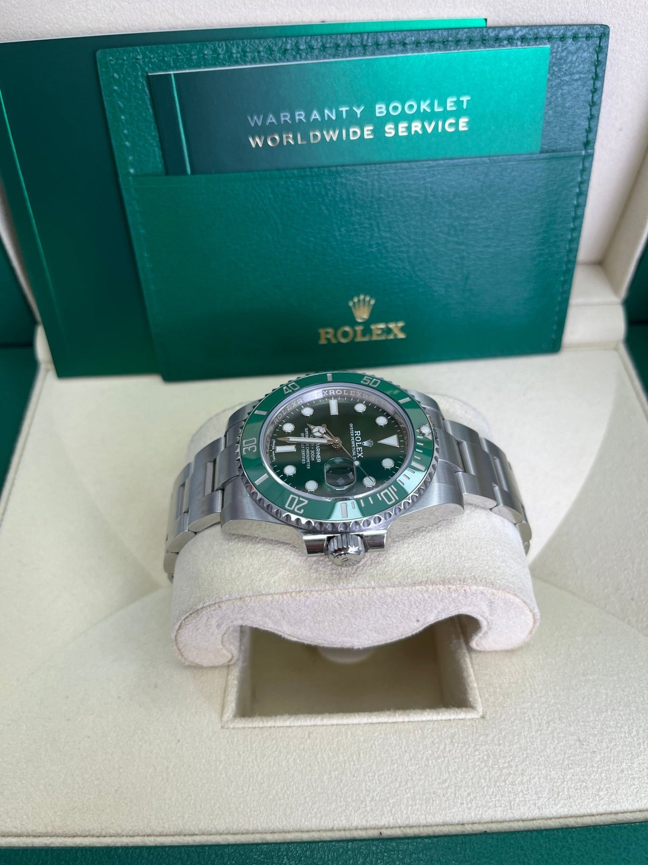 Rolex Submariner Stainless Steel "The Hulk" Green Dial Cerachrom Bezel (Ref#116610LV) - WatchesOff5thWatch