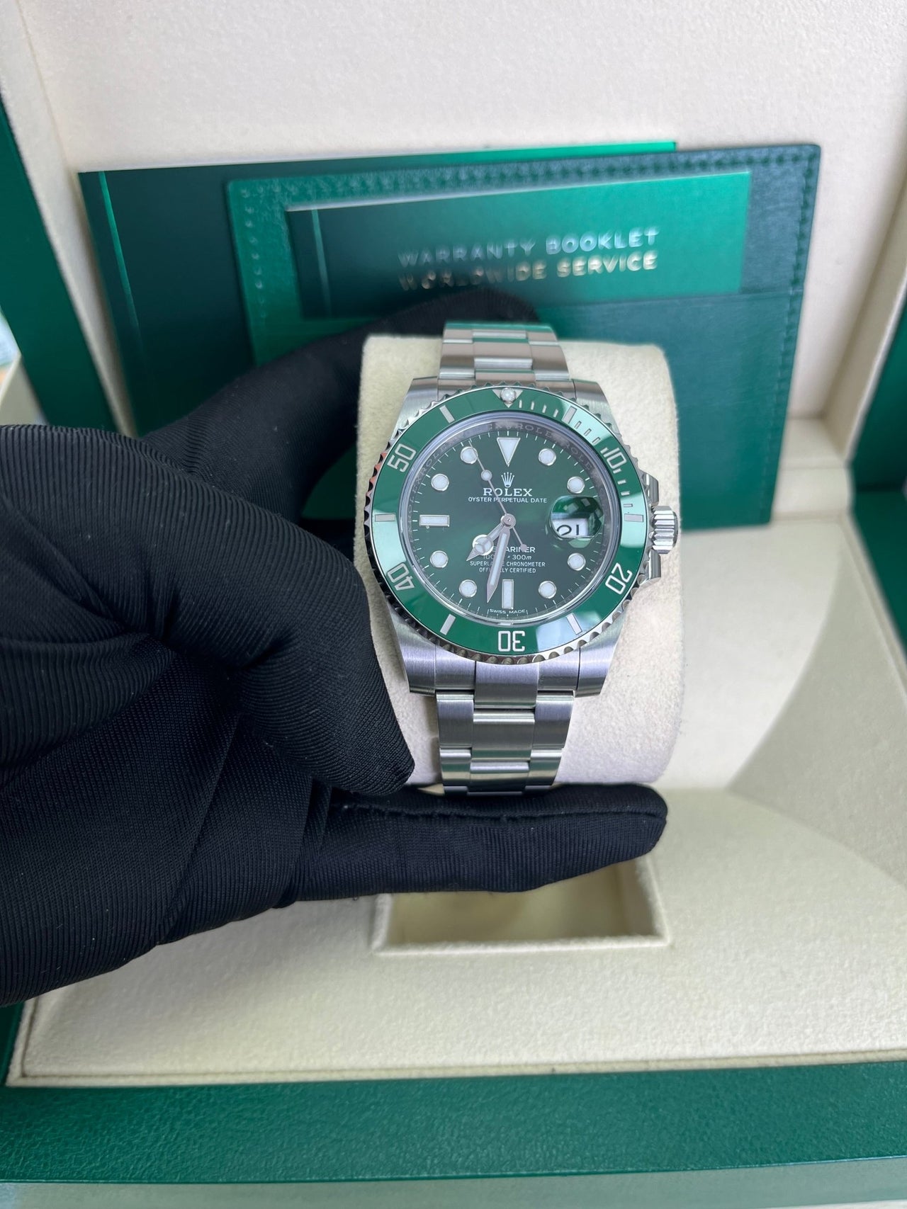 Rolex Submariner Stainless Steel "The Hulk" Green Dial Cerachrom Bezel (Ref#116610LV) - WatchesOff5thWatch