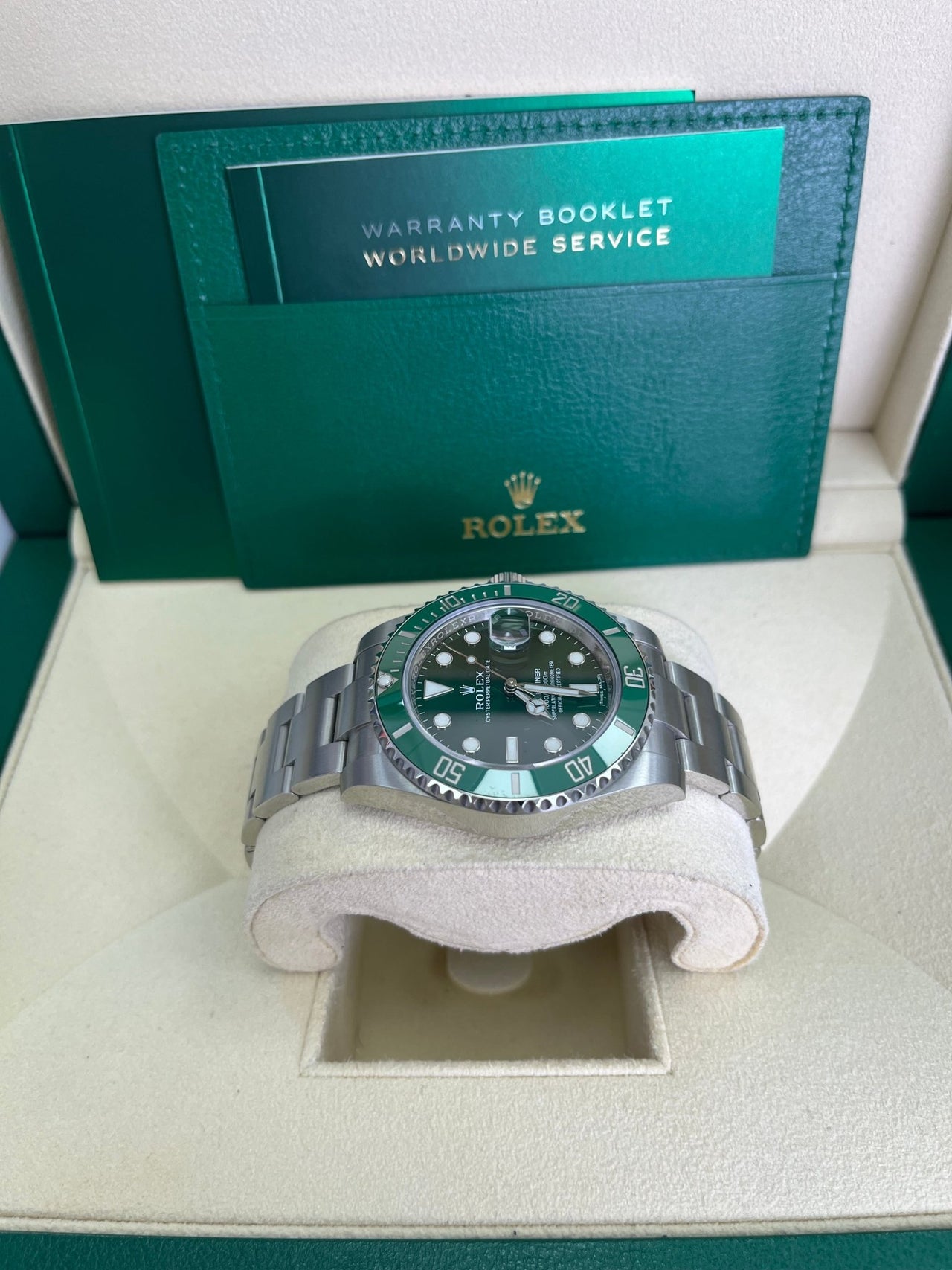 Rolex Submariner Stainless Steel "The Hulk" Green Dial Cerachrom Bezel (Ref#116610LV) - WatchesOff5thWatch