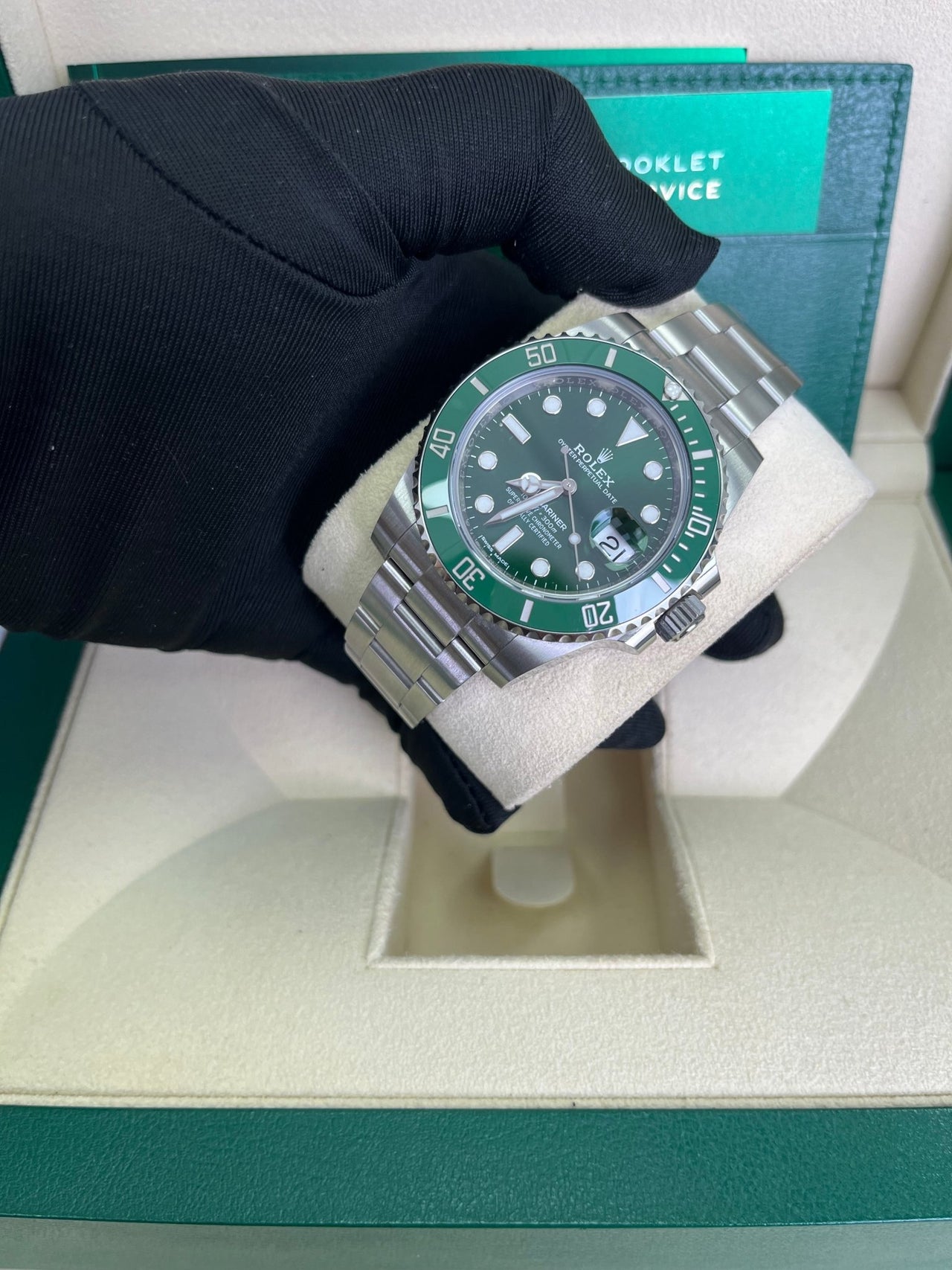 Rolex Submariner Stainless Steel "The Hulk" Green Dial Cerachrom Bezel (Ref#116610LV) - WatchesOff5thWatch