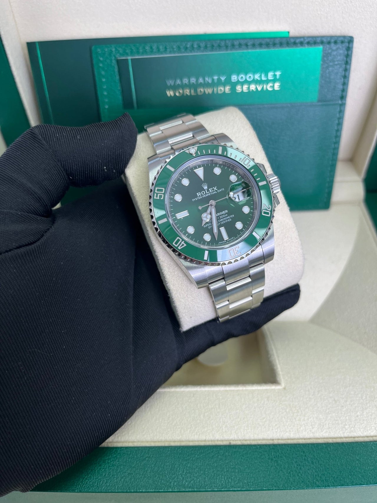 Rolex Submariner Stainless Steel "The Hulk" Green Dial Cerachrom Bezel (Ref#116610LV) - WatchesOff5thWatch