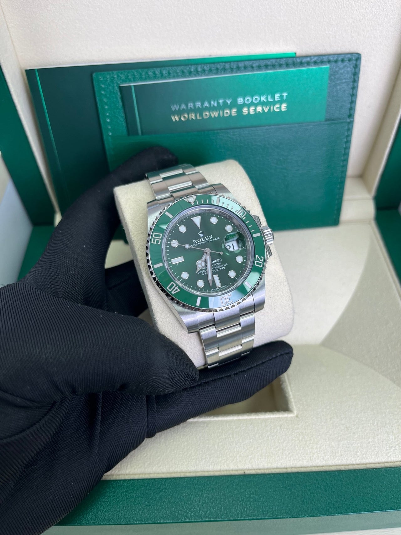 Rolex Submariner Stainless Steel "The Hulk" Green Dial Cerachrom Bezel (Ref#116610LV) - WatchesOff5thWatch