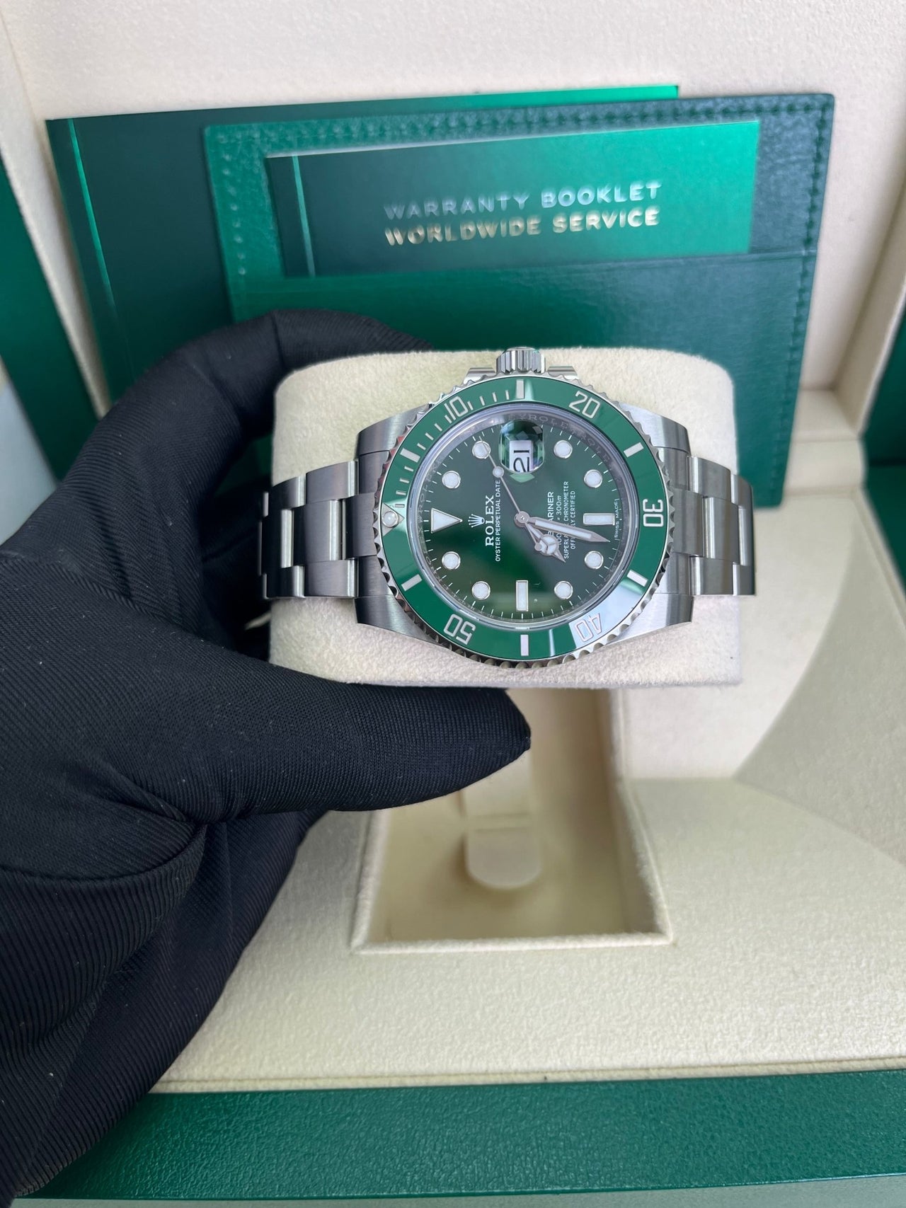 Rolex Submariner Stainless Steel "The Hulk" Green Dial Cerachrom Bezel (Ref#116610LV) - WatchesOff5thWatch