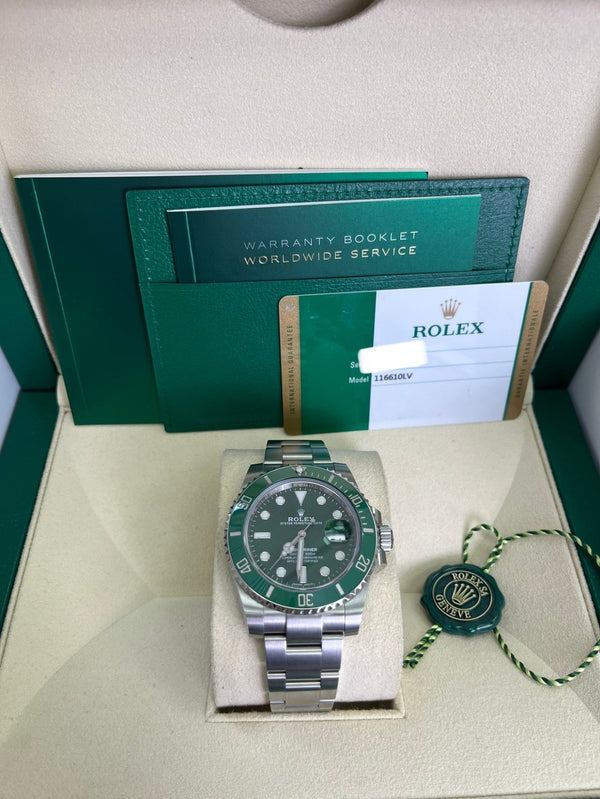 Rolex Submariner Stainless Steel "The Hulk" Green Dial Cerachrom Bezel (Ref#116610LV) - WatchesOff5thWatch