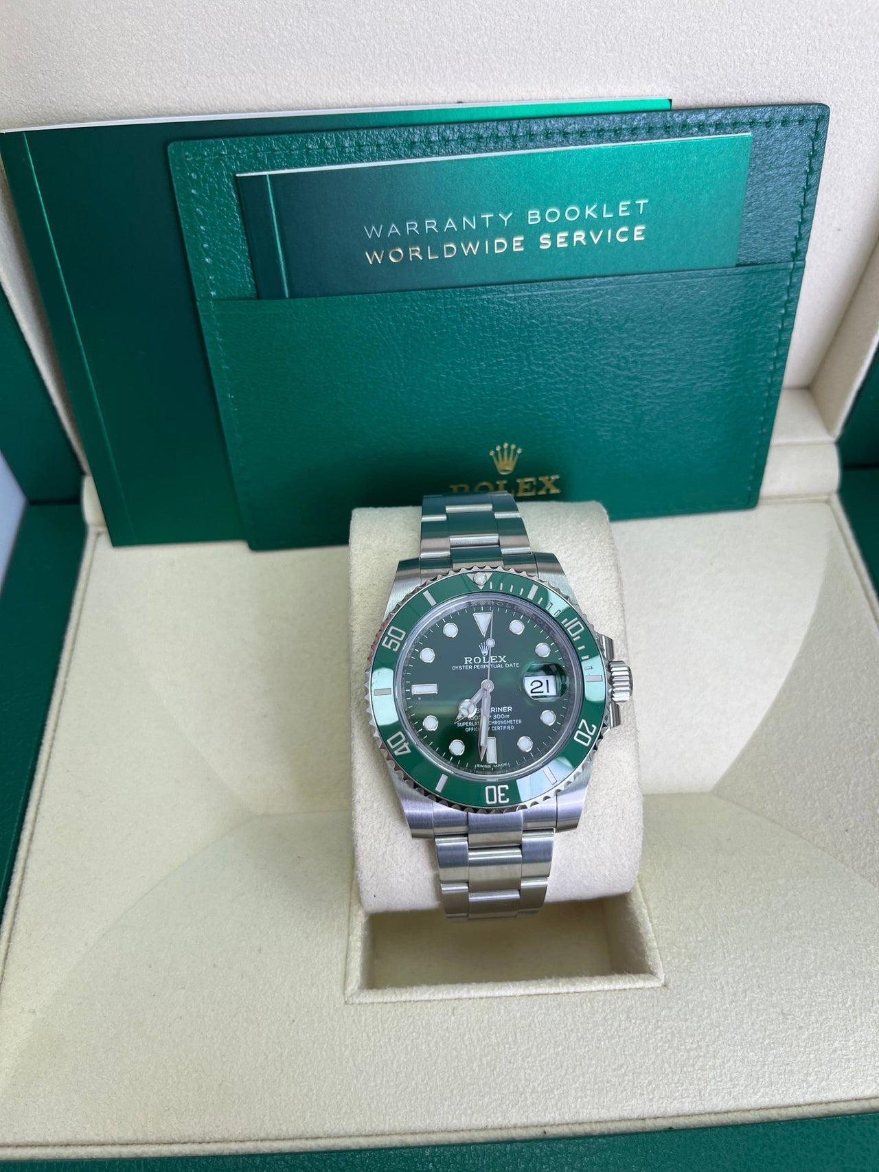 Rolex Submariner Stainless Steel "The Hulk" Green Dial Cerachrom Bezel (Ref#116610LV) - WatchesOff5thWatch