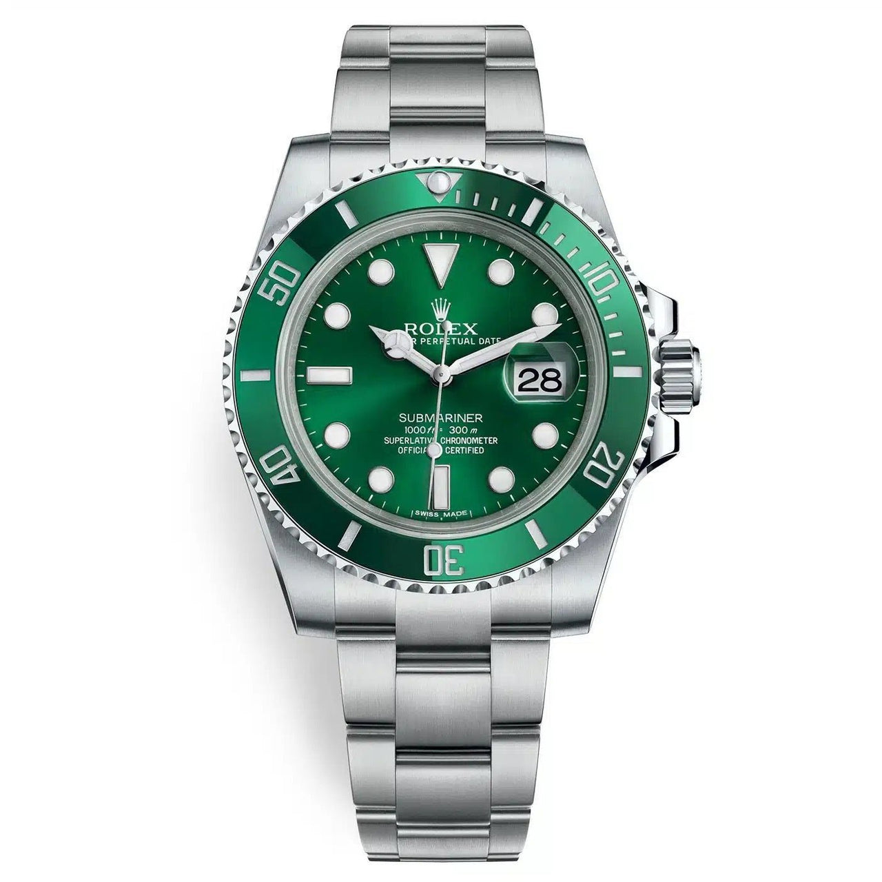 Rolex Submariner Stainless Steel "The Hulk" Green Dial Cerachrom Bezel (Ref#116610LV) - WatchesOff5thWatch