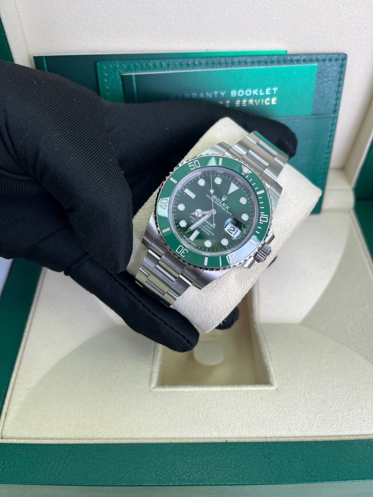 Rolex Submariner Stainless Steel "The Hulk" Green Dial Cerachrom Bezel (Ref#116610LV) - WatchesOff5thWatch