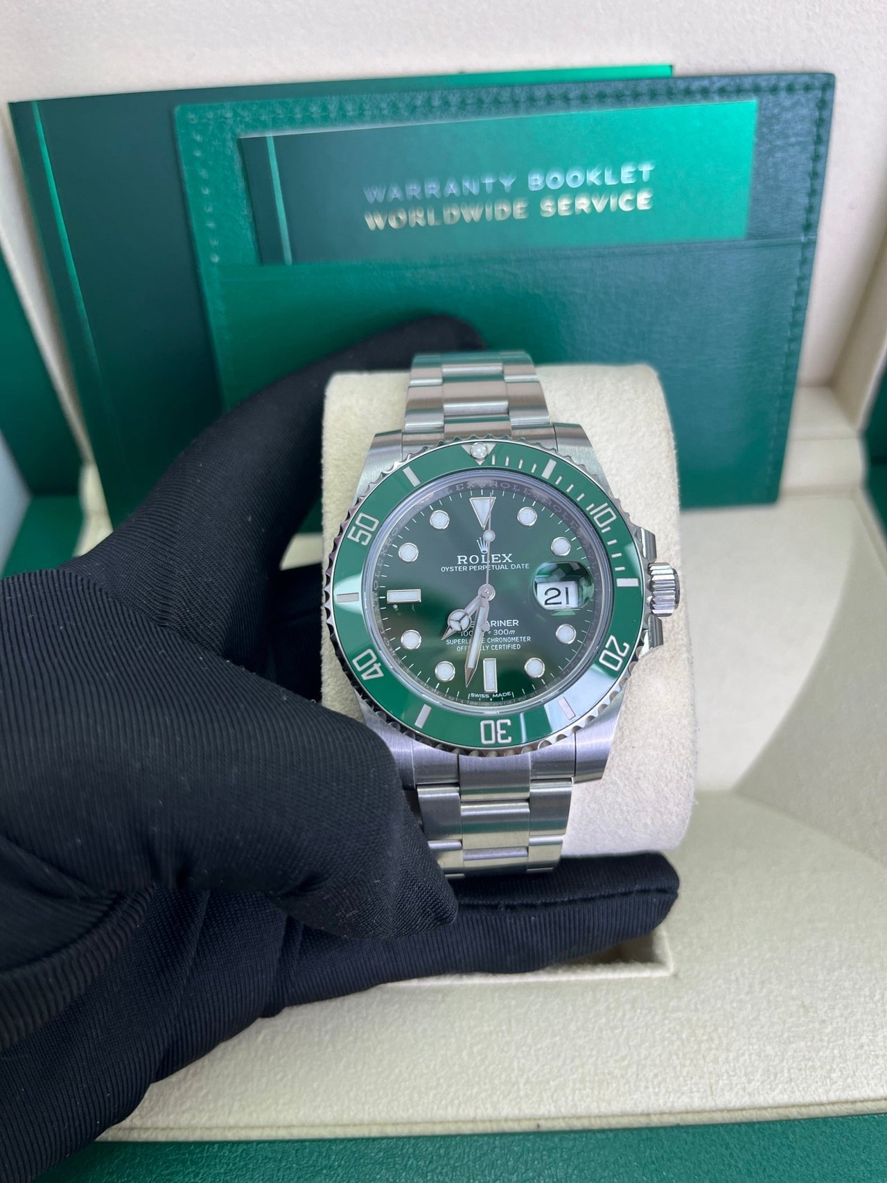 Rolex Submariner Stainless Steel "The Hulk" Green Dial Cerachrom Bezel (Ref#116610LV) - WatchesOff5thWatch