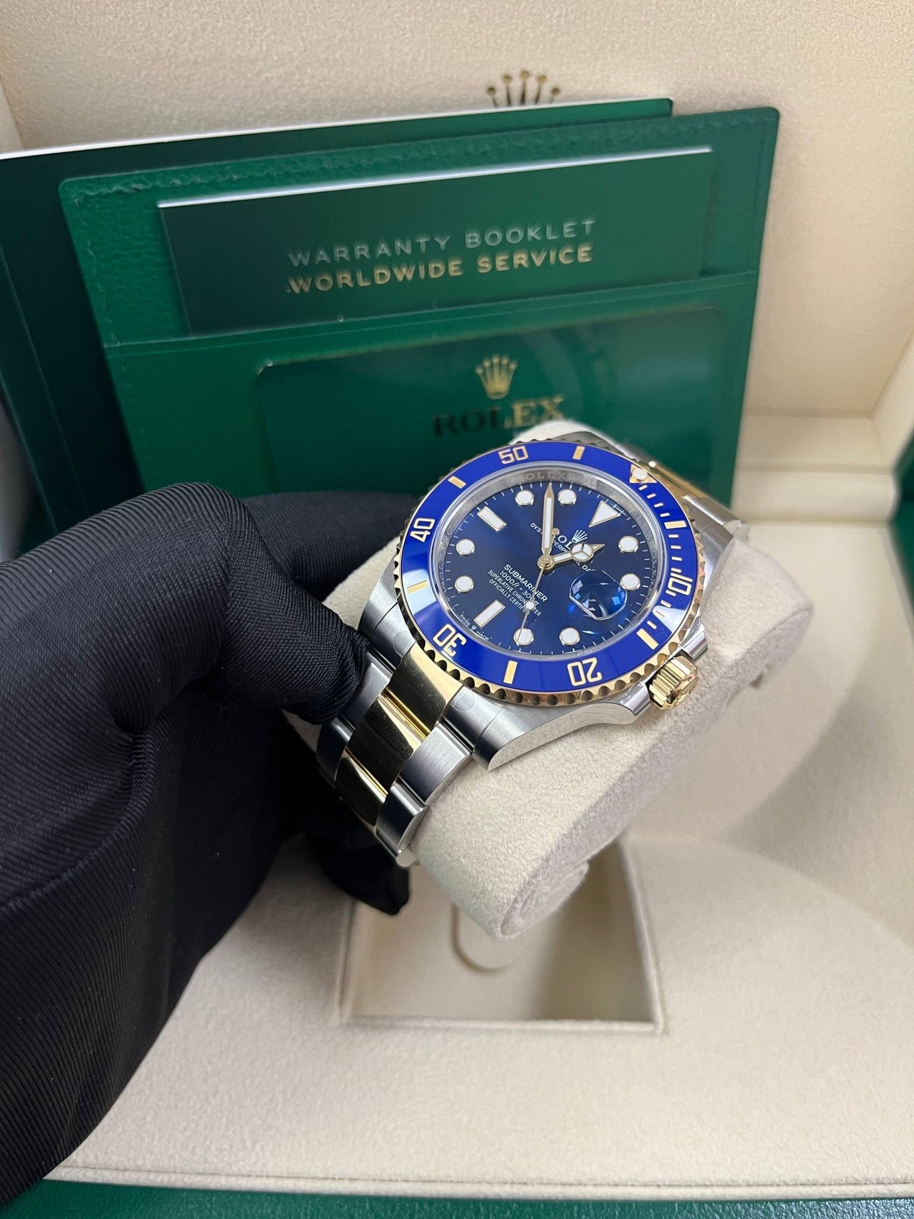 Rolex Submariner Two - Tone Yellow Gold & Steel Rolesor - Blue Dial Ceramic Bezel (Ref# 126613LB) - WatchesOff5thWatch