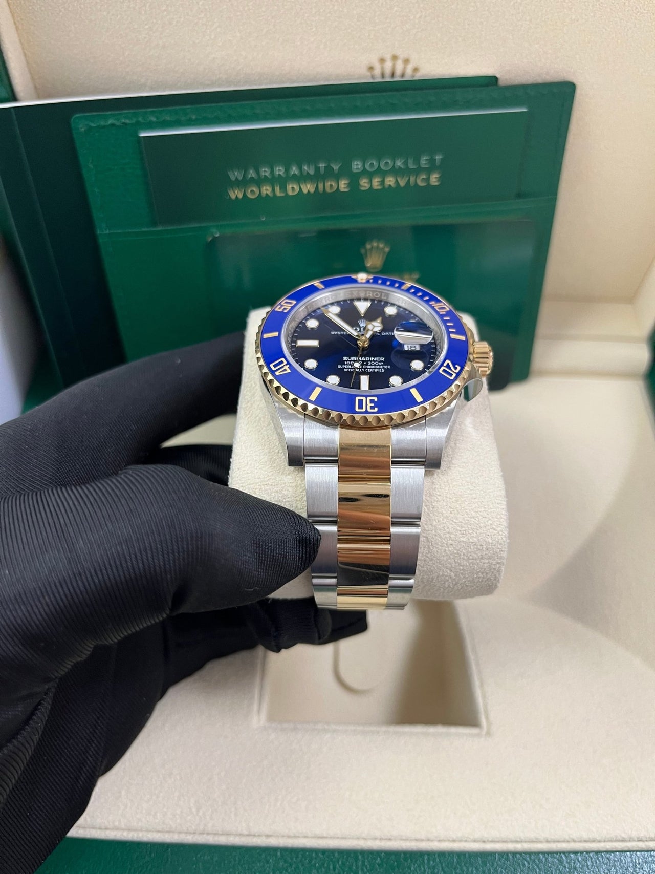 Rolex Submariner Two - Tone Yellow Gold & Steel Rolesor - Blue Dial Ceramic Bezel (Ref# 126613LB) - WatchesOff5thWatch