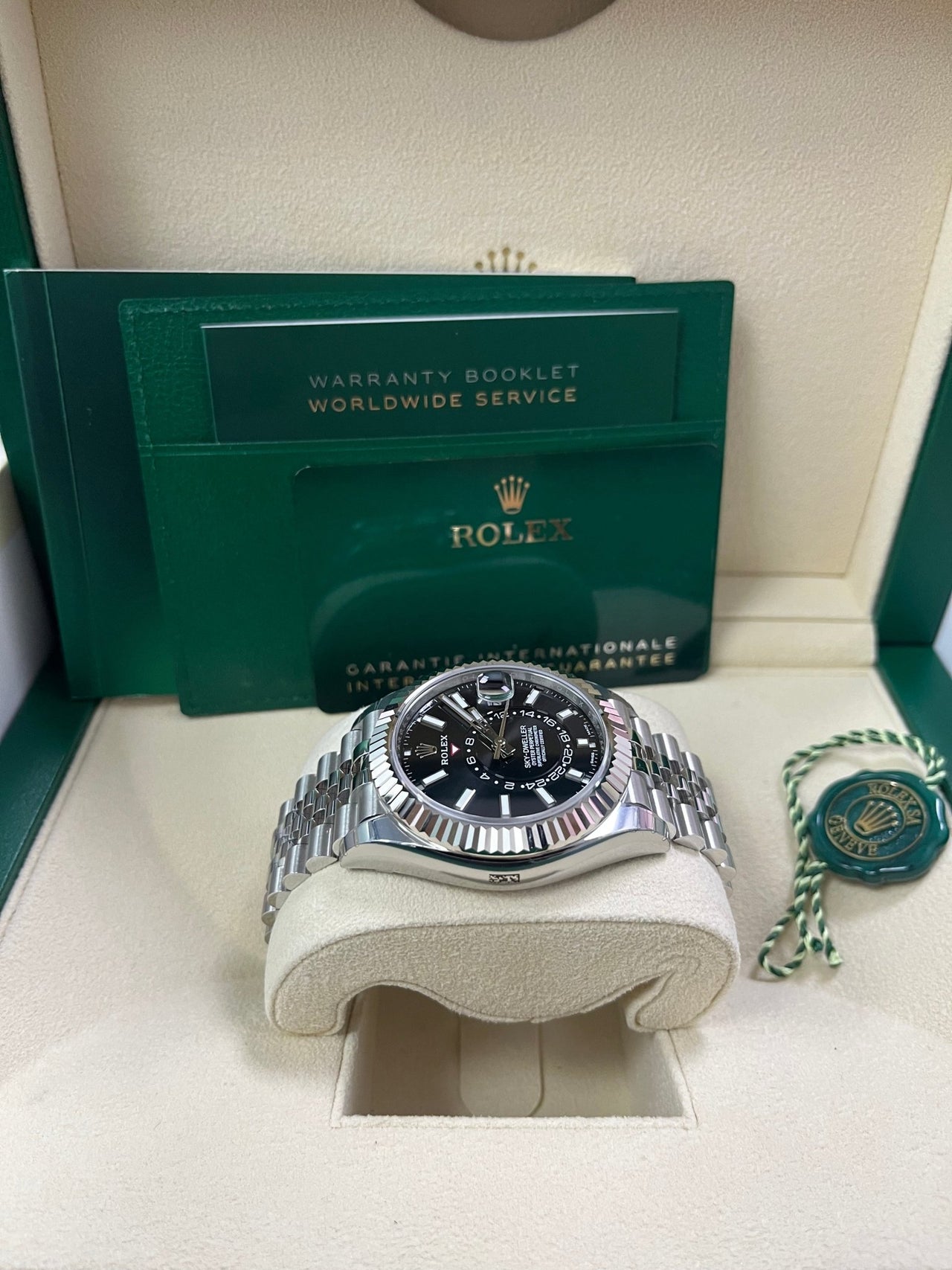 Rolex White Rolesor Sky - Dweller Black Index Dial Jubilee Bracelet (Ref# 326934) - WatchesOff5thWatch