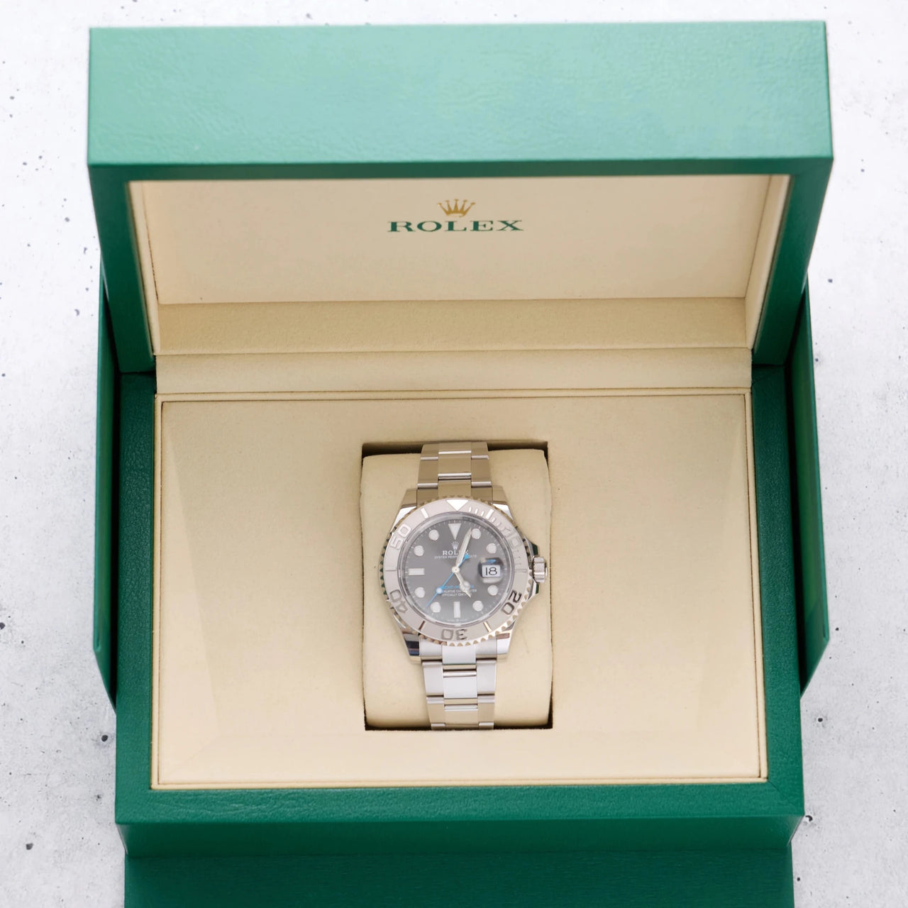 Rolex Yacht-Master 40mm Platinum & Stainless Steel - Dark Rhodium Dial (Ref# 126622) - WatchesOff5thWatch
