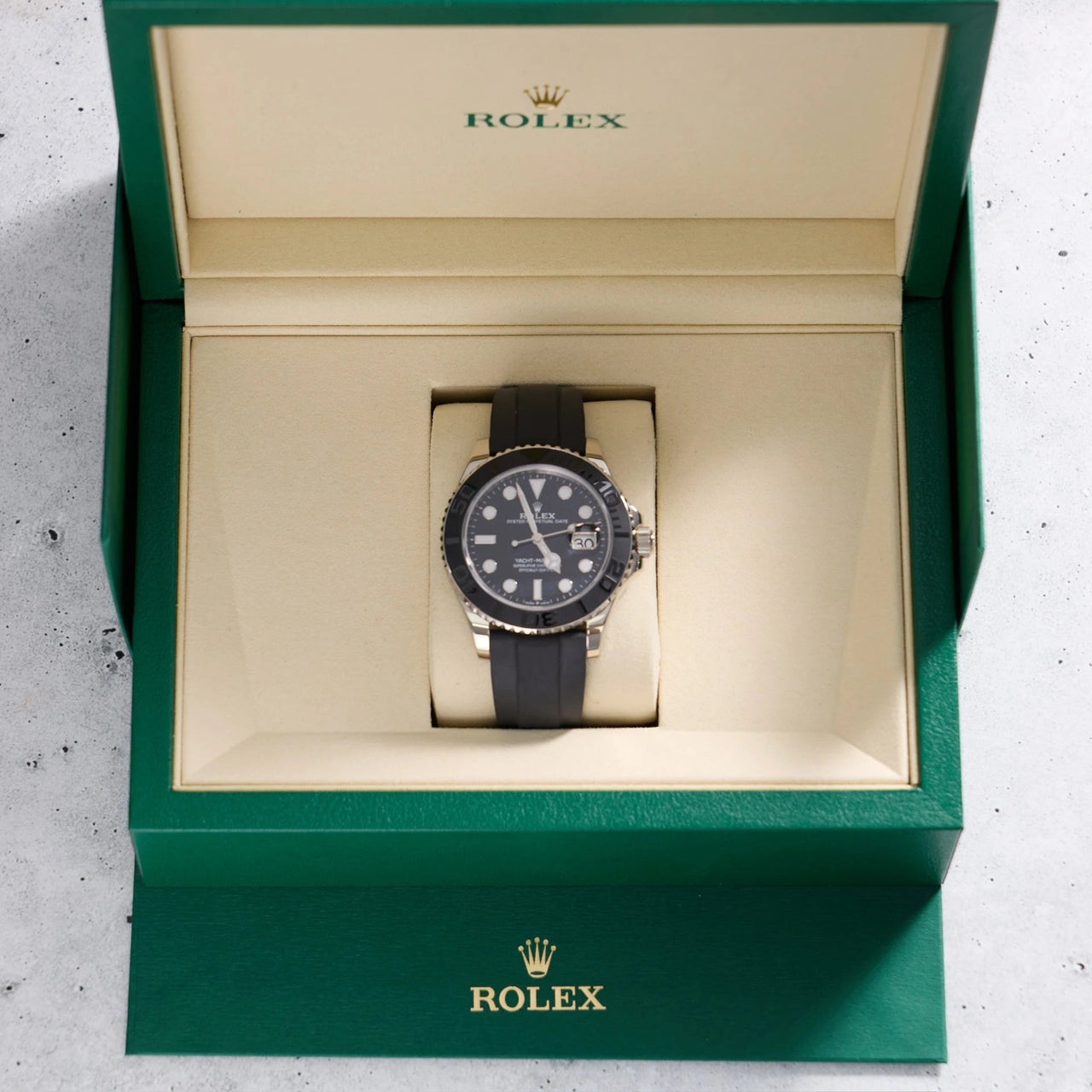 Rolex Yacht-Master 42mm 18K White Gold Falcon's Eye Dial Cerachrom Bezel Oysterflex (Ref 226659) - WatchesOff5thWatch
