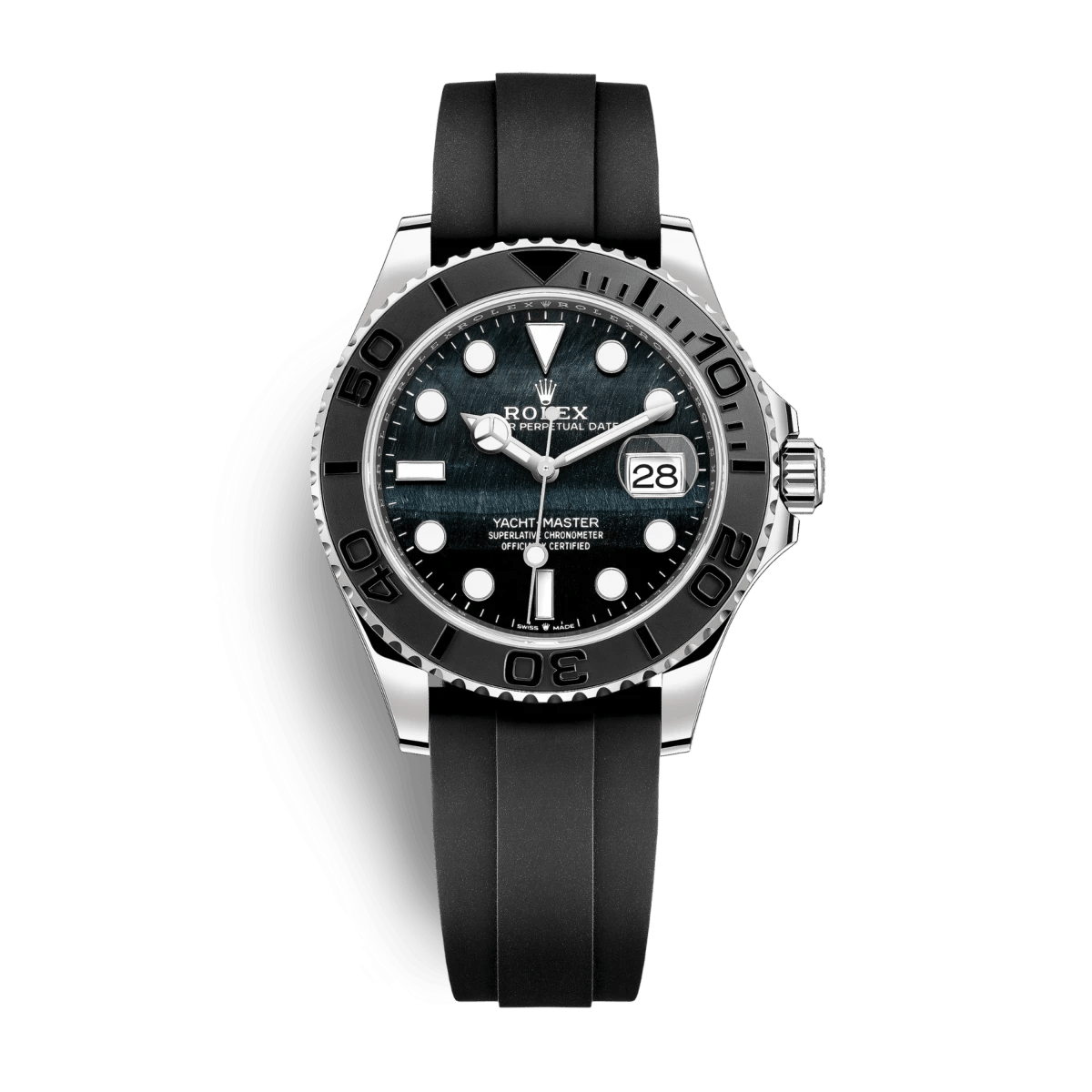 Rolex Yacht-Master 42 18K white gold falcon's eye dial with Cerachrom bezel and Oysterflex, reference 226659