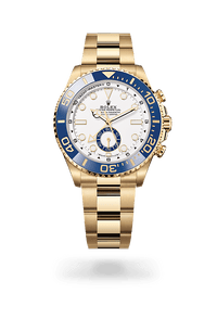 Thumbnail for Rolex Yacht - Master II 44mm Yellow Gold White Dial Blue Cerachrom Bezel Oyster Bracelet 2026 New Release (Ref 126688 - 0001) - WatchesOff5thWatch