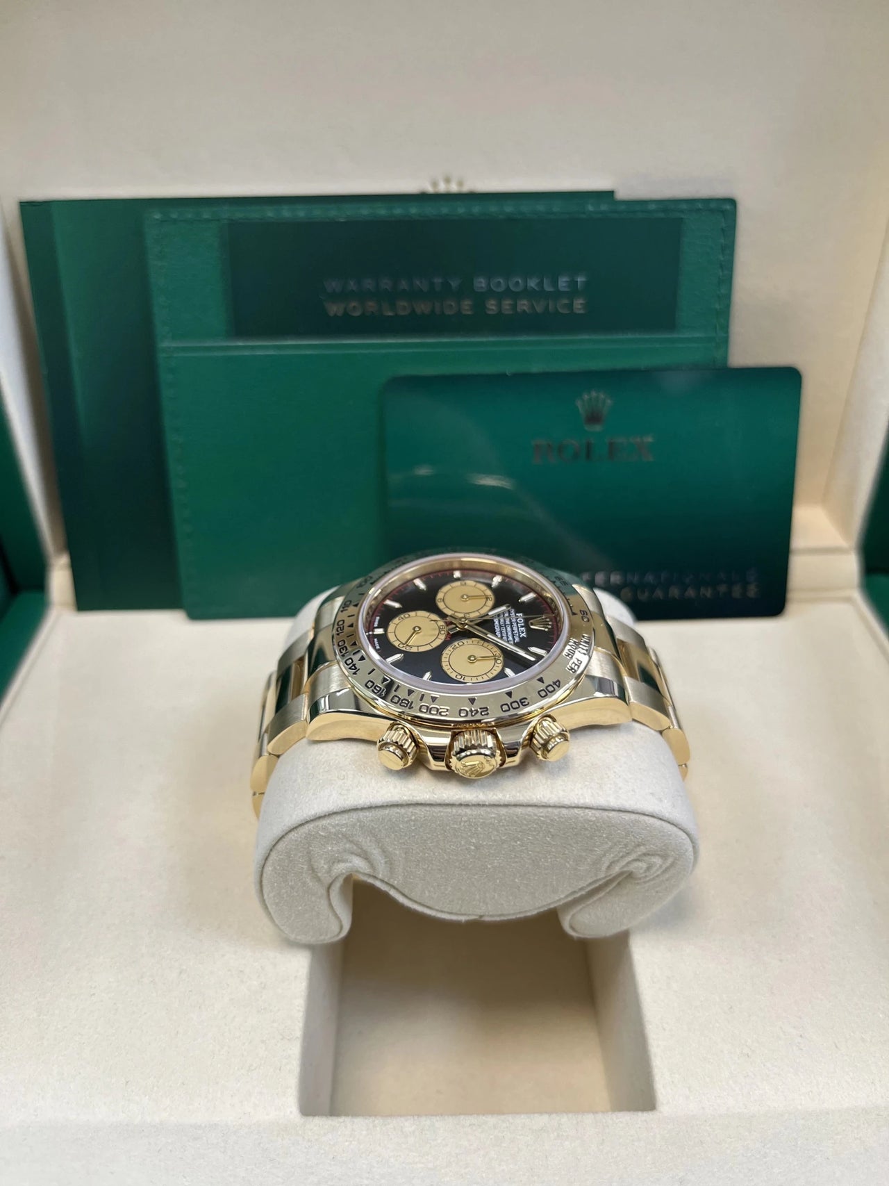 Rolex Yellow Gold Black And Champagne Index Dial Oyster Bracelet 126508 Paul Newman Dial - WatchesOff5thWatch