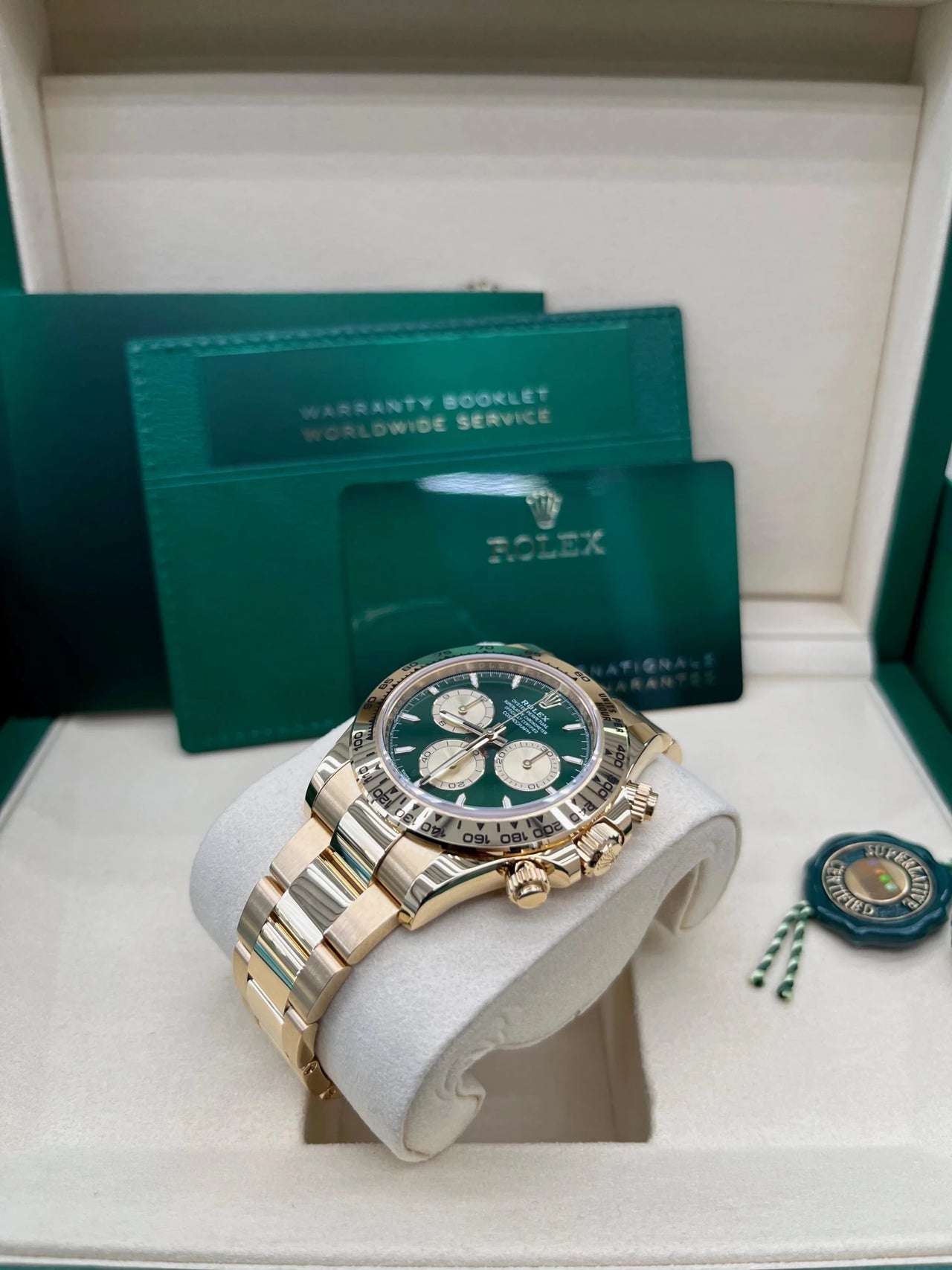 Rolex Yellow Gold Cosmograph Daytona New Release 2025 Green Dial
