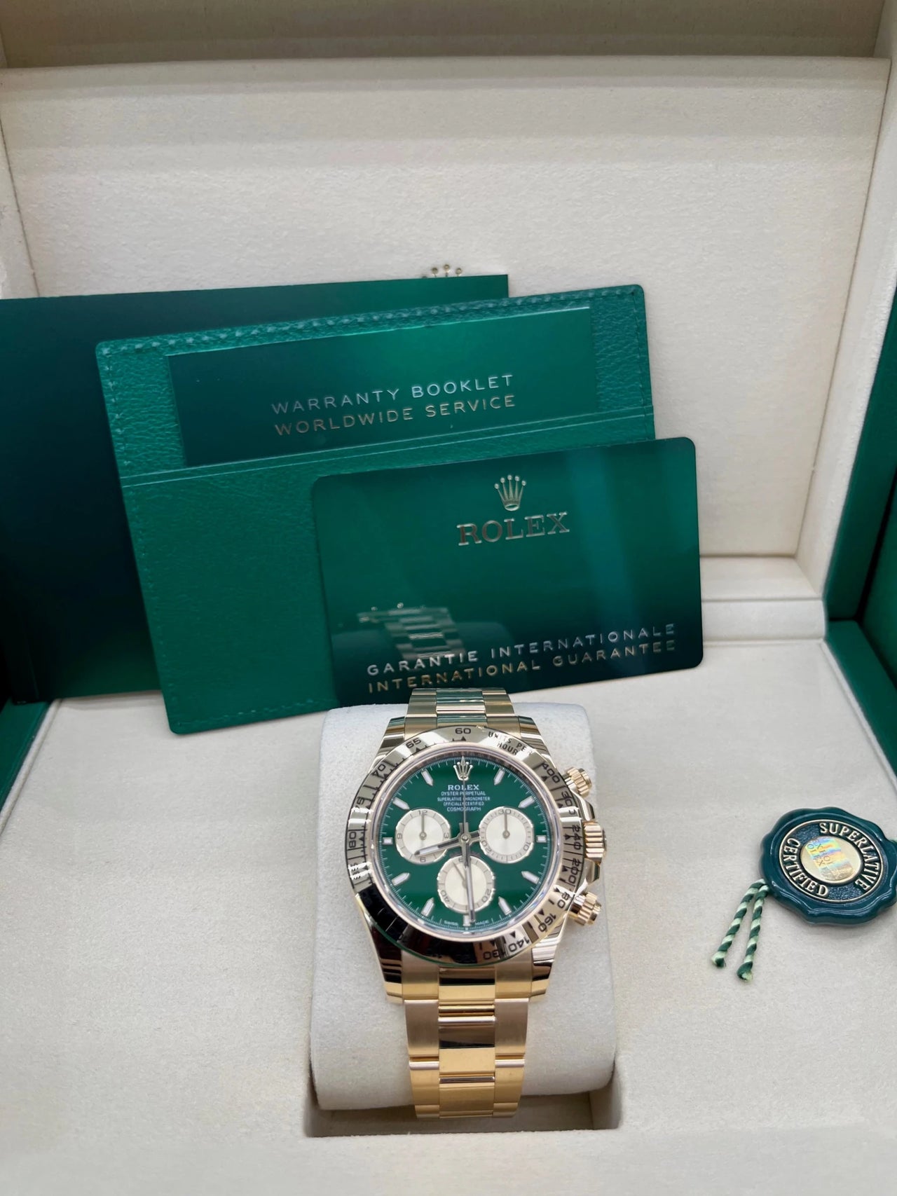 Rolex Yellow Gold Cosmograph Daytona New Release 2025 Green Dial