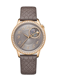 Thumbnail for Vacheron Constantin Égérie Moon Phase 37mm 18K 5N Pink Gold Grey Taupe Opaline Dial Diamond Bezel Ref 8005F/000R-B958