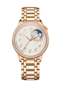 Thumbnail for Vacheron Constantin Égérie Moon Phase 37mm 18K 5N Pink Gold Silver Opaline Dial Diamond Bezel Pink Gold Bracelet (Ref# 8005F/120R-H002) - WatchesOff5thWatch