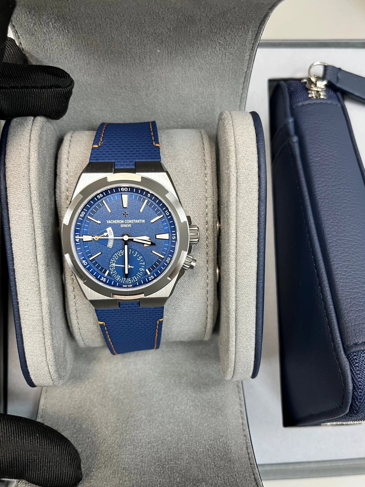 Vacheron Constantin Overseas Dual Time Cardinal Points 41mm Titanium Blue Dial (Ref 7930V/210T - H074) - WatchesOff5thWatch