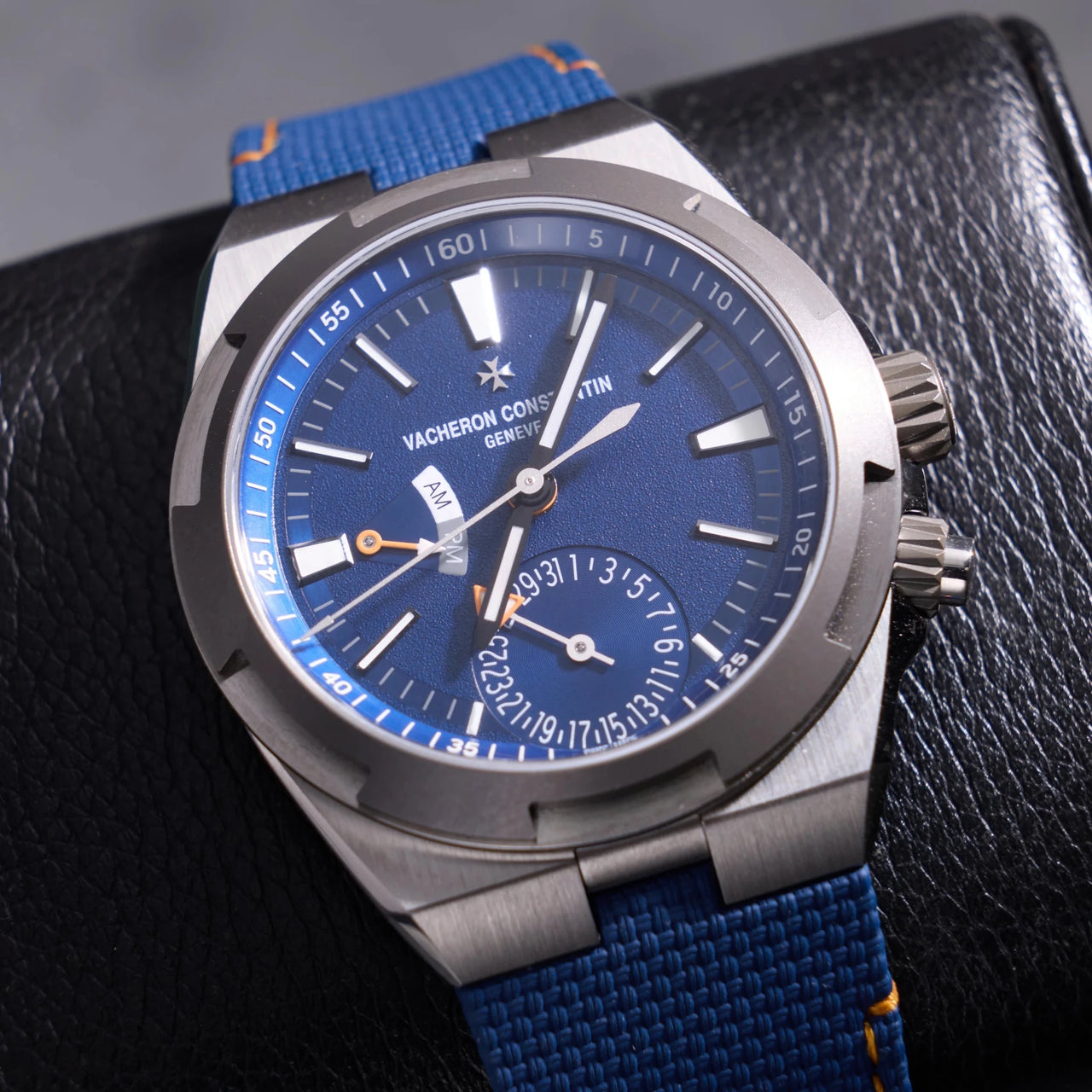 Vacheron Constantin Overseas Dual Time Cardinal Points 41mm Titanium Blue Dial (Ref 7930V/210T-H074) - WatchesOff5thWatch